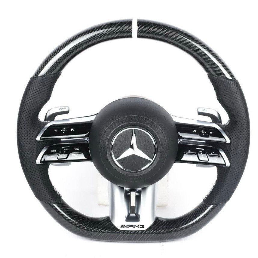 Steering Wheel For Mercedes Benz W206 W214 C / E Class Carbon Fiber