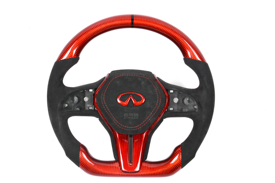 Steering Wheel For Infiniti Q50 QX50 Q60 QX60 Carbon Fiber